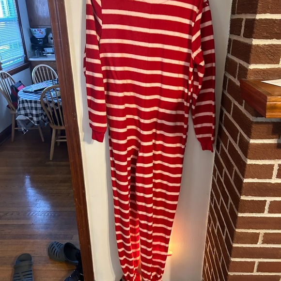 Nick & Nora size small one piece full zip red sock monkey sleepwear costume - Picture 3 of 3